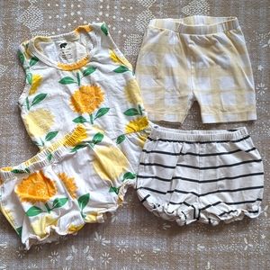 Monica + Andy Summer Set Peplum Top & 3 Shorts Bloomers Stripe Floral 18-24M